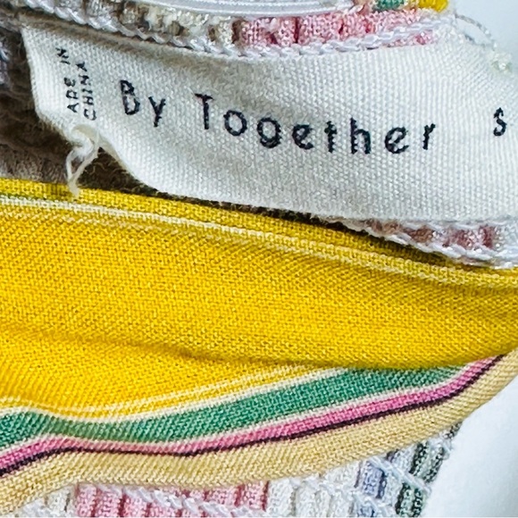 Anthropologie By Together Striped Multicolor Maxi Dress S Square Neck Smocked - Picture 7 of 8